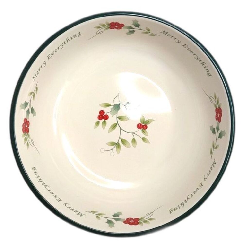 Pfaltzgraff "Merry Everything" Winterberry Christmas Bowl‎ 7" Diameter
